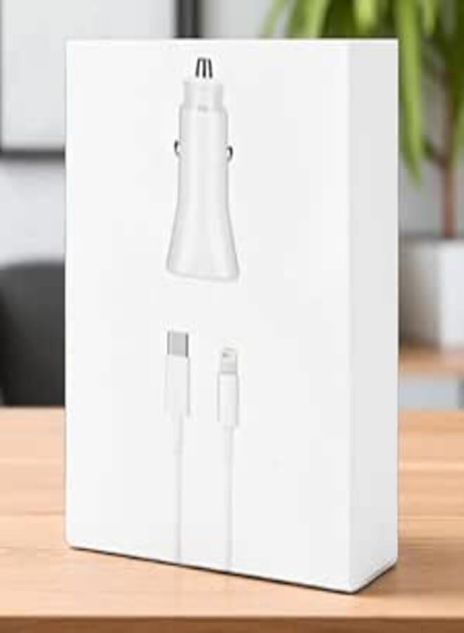 Charger (20) W With Type C To L Cable 1M 2 Port Pd - White